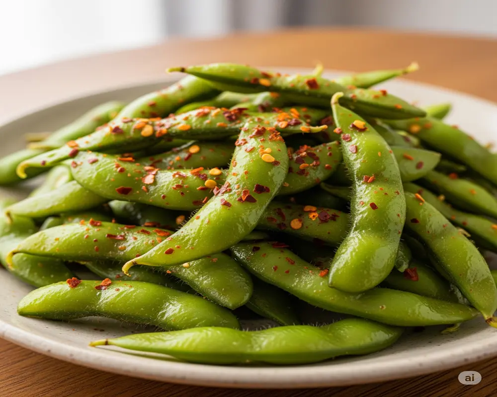 15 Low Carb Vegan Snacks for Every Craving 6 Edamame with Chili Flakes