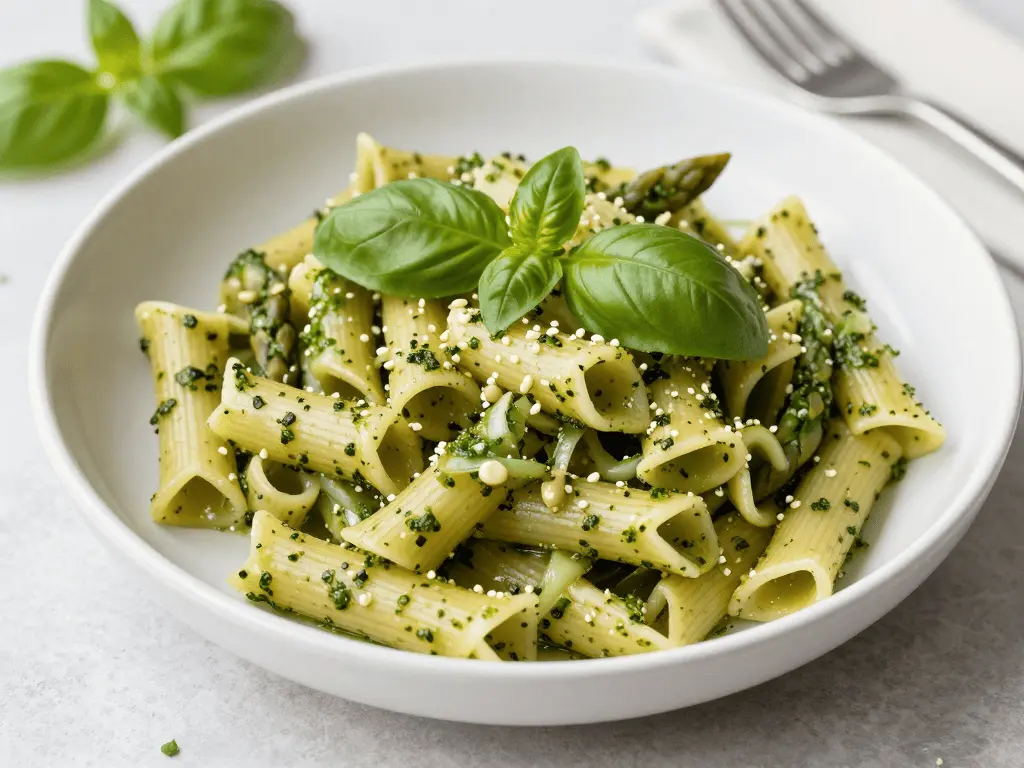 Classic Asparagus Pesto Pasta with Fresh Basil