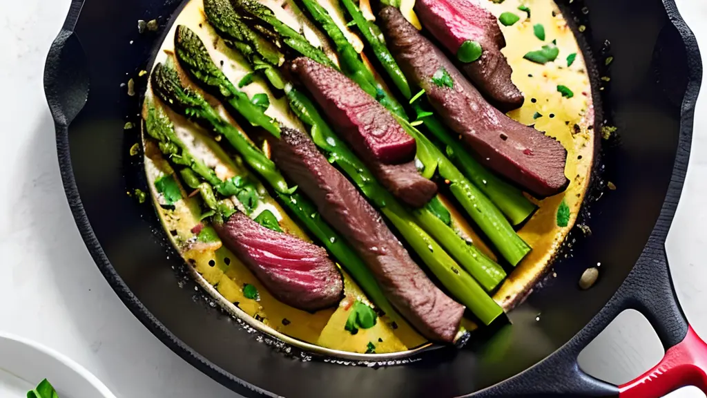 How to Cook Beef Steak with Asparagus: 5 Easy Recipes 2 Garlic Butter Beef Steak and Asparagus Skillet