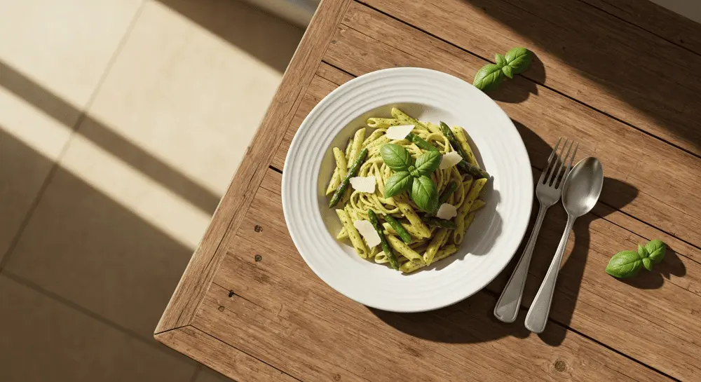 Asparagus Pesto Pasta for Dinner